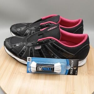 Adidas Shoes Women 8.5 Running Black Pink Low Top Sneakers HYA 039001